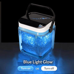 Blue Cube Circulating Ice Machine controls display shows temperature and time clearly.