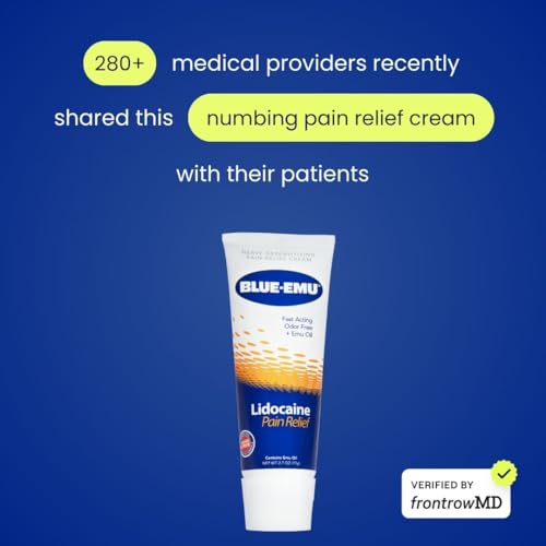 BLUE-EMU cream application close-up shows precise spot treatment for discomfort.