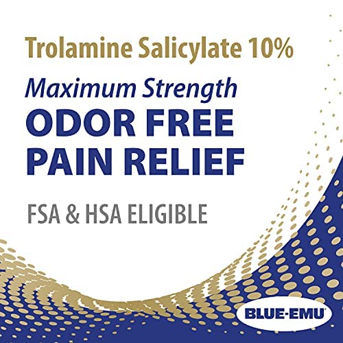 BLUE-EMU Maximum Pain Relief Cream texture swatch showing smooth, fast-absorbing consistency