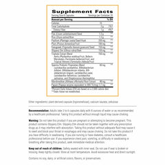 Blue Heron capsules close-up highlighting fiber and herbs for gut health