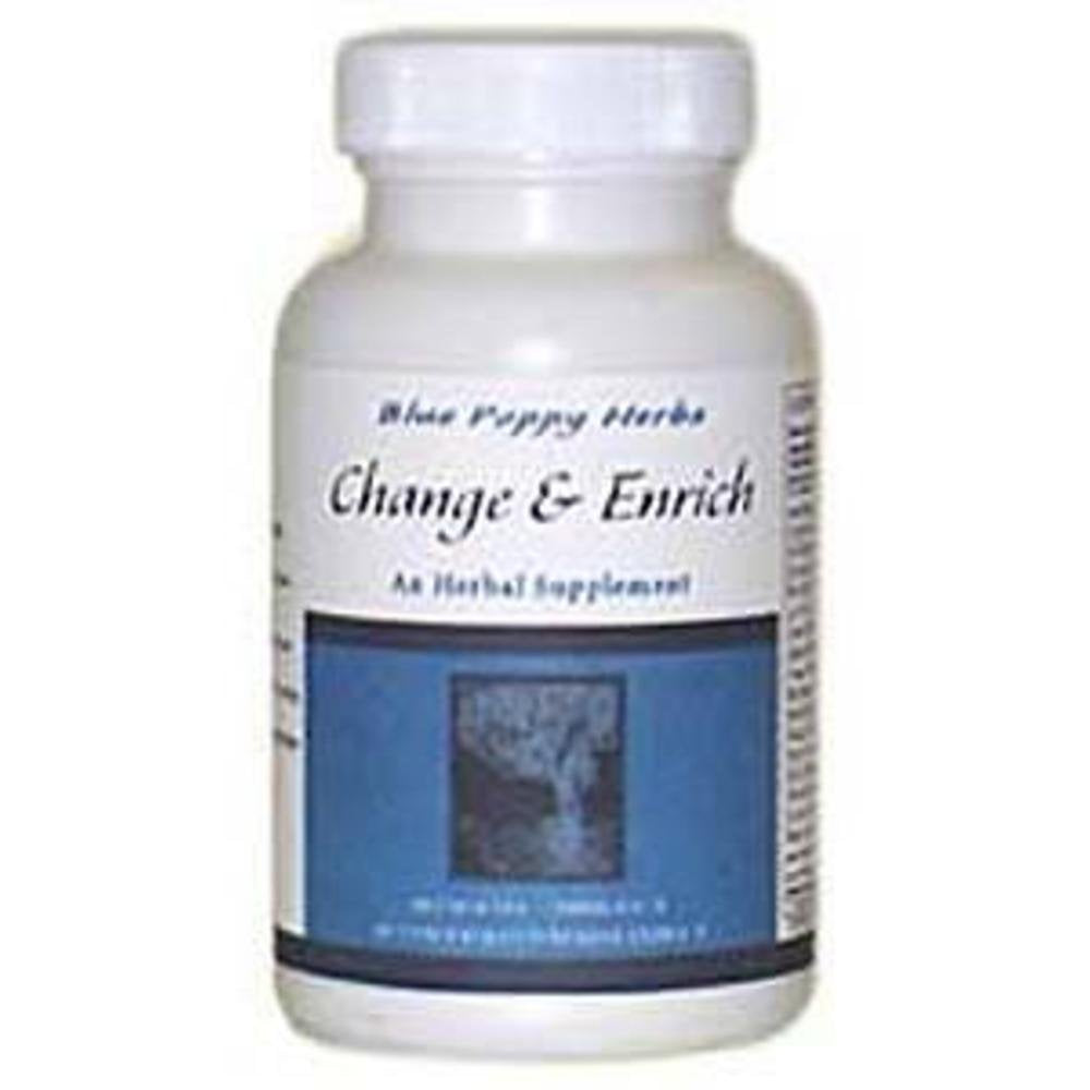 Blue Poppy Change & Enrich bottle with 180 capsules for daily wellness and beauty support