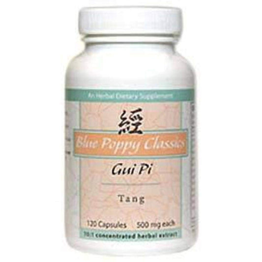 Blue Poppy Gui Pi Tang bottle with 120 capsules for convenient daily herbal support