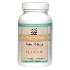 Blue Poppy Tian Wang Bu Xin Dan bottle with herbal capsules for daily wellness