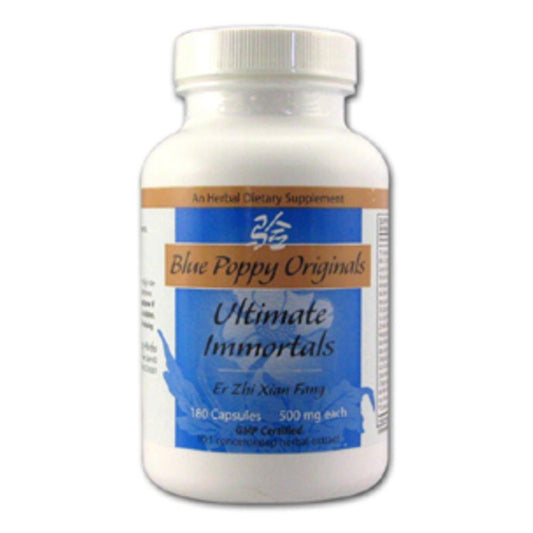 Blue Poppy Ultimate Immortals bottle for daily wellness ritual