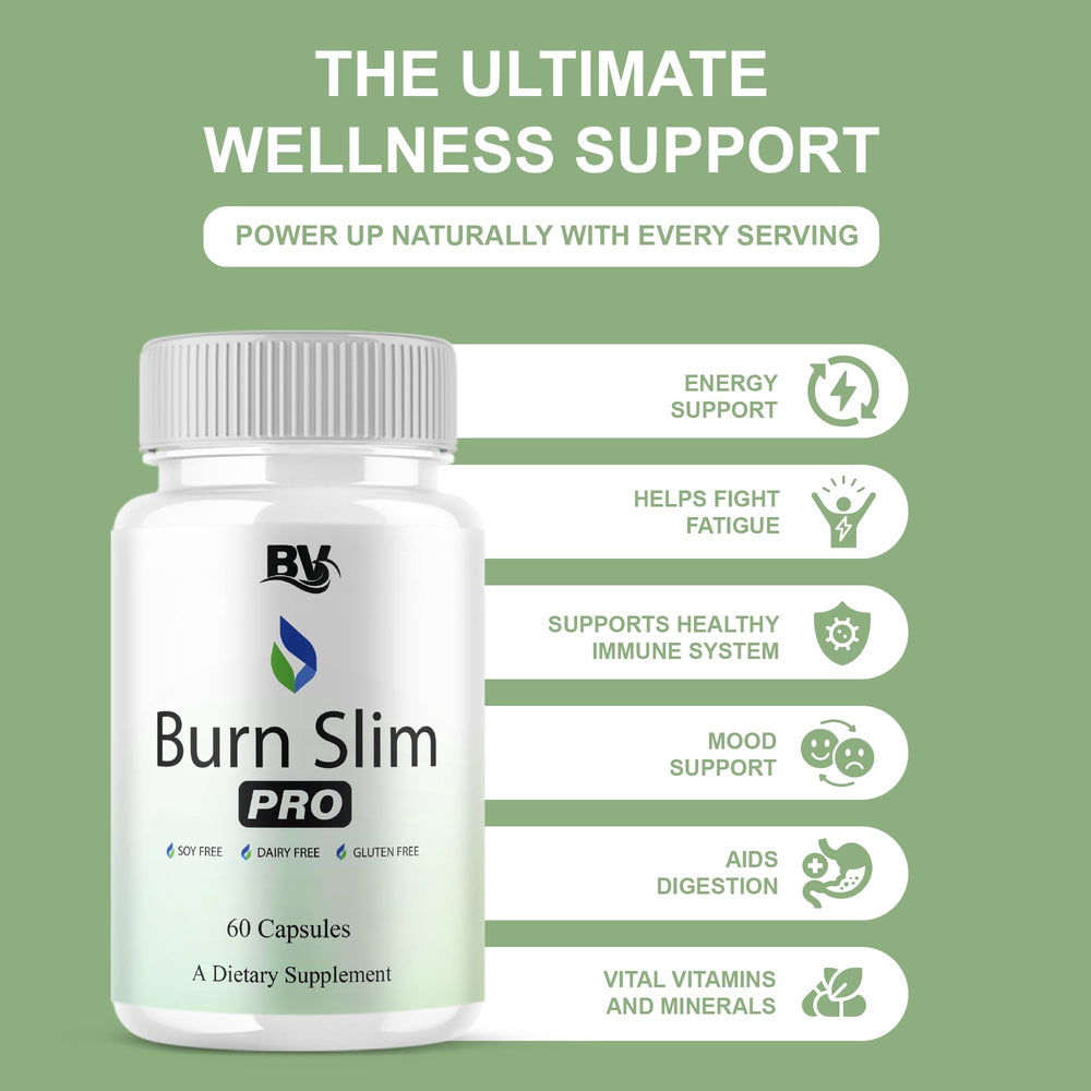 BLUE VIBE Burn Slim Pro label detail with clean formula.