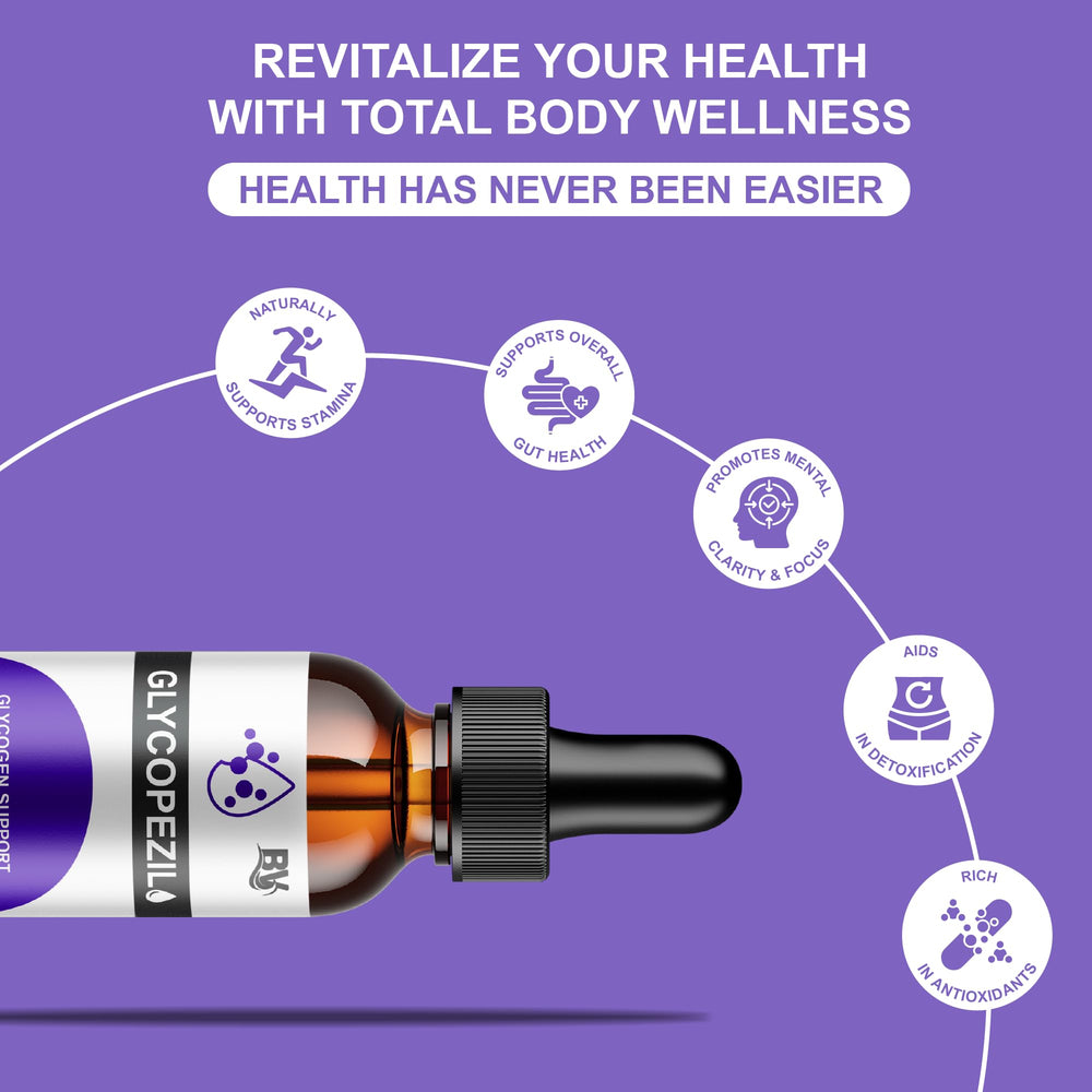 BLUE VIBE Glycopezil Drops 3-pack ready for daily use at home.