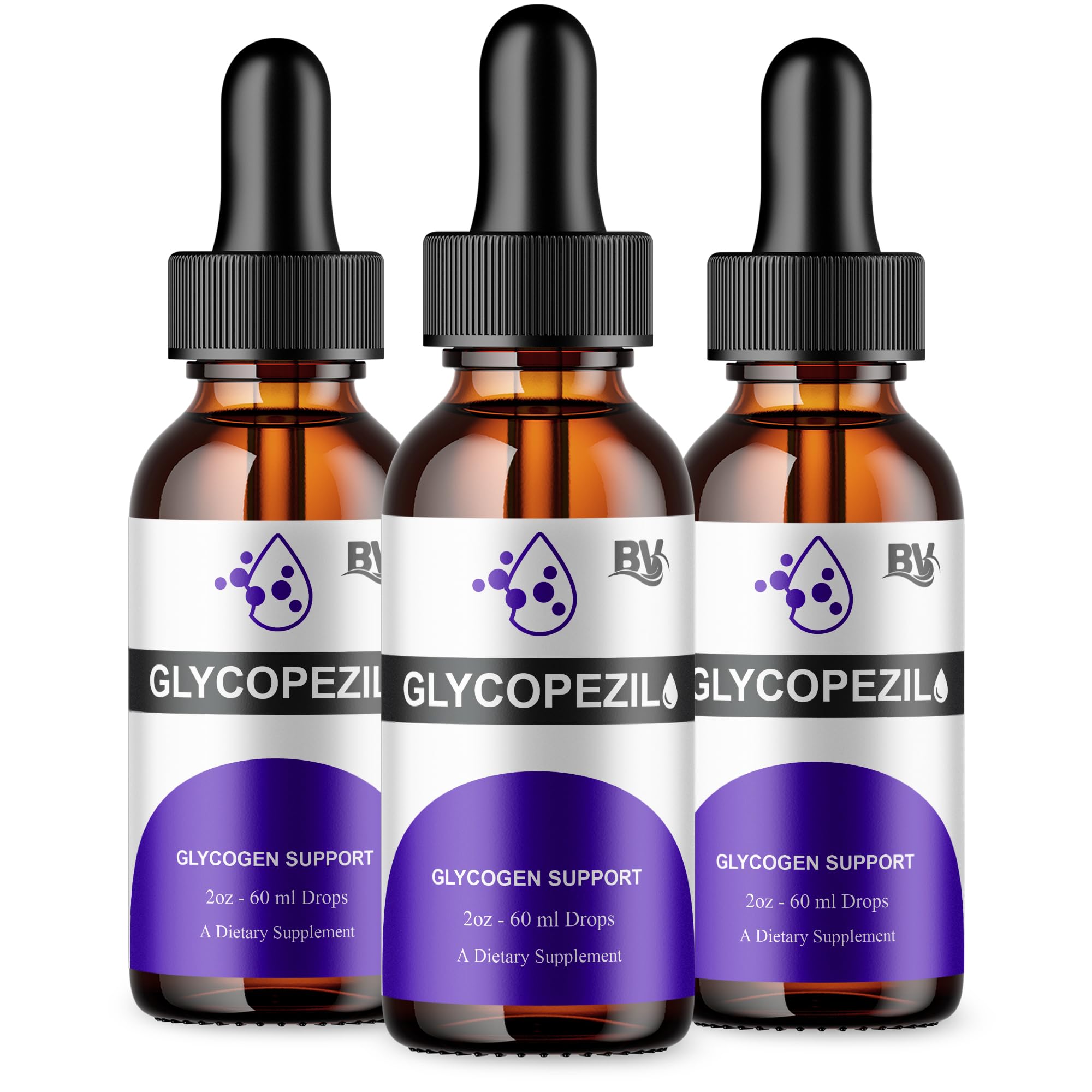 BLUE VIBE Glycopezil Drops bottle on shelf in amber glass protects freshness.