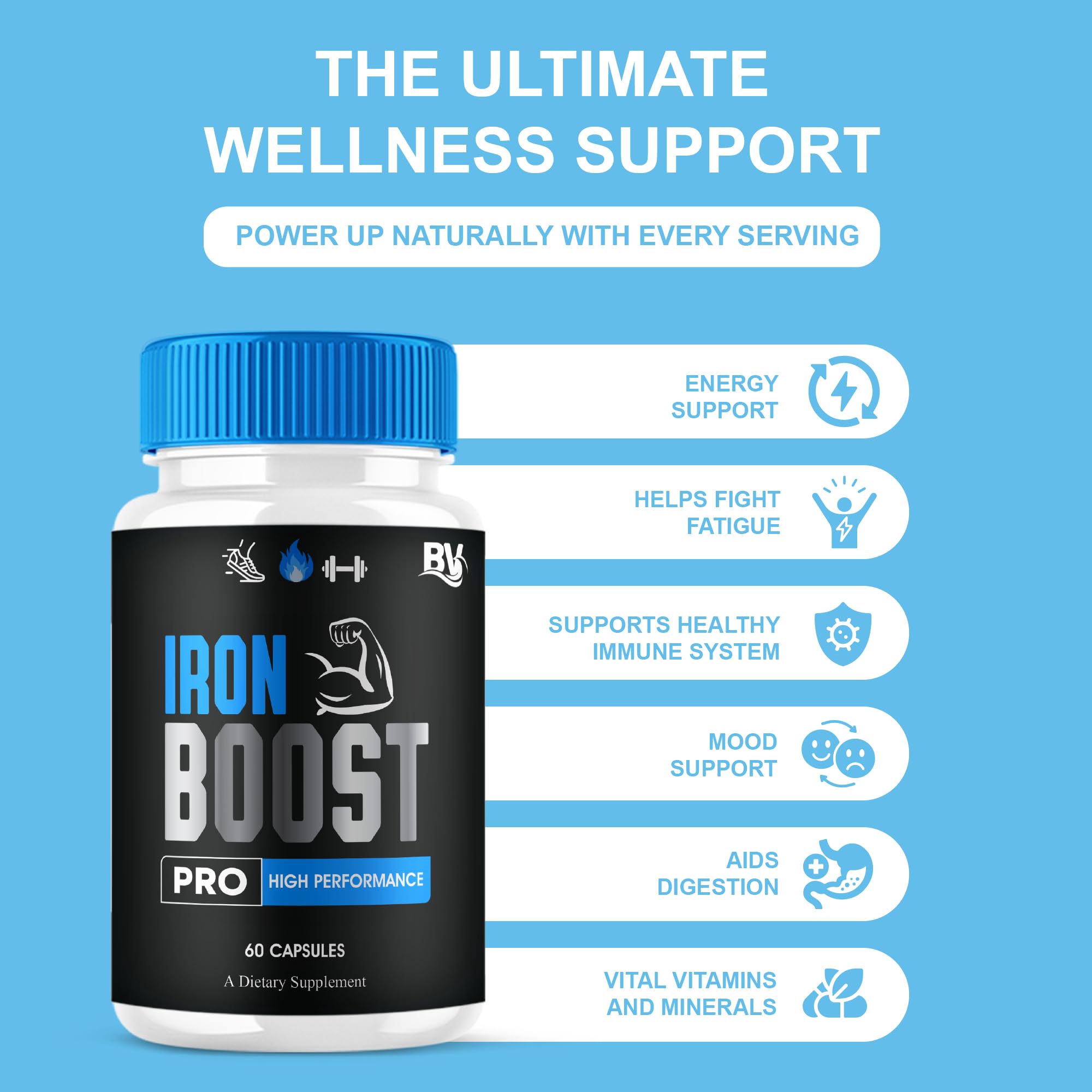 User holds Blue Vibe Iron Boost Pro during a calm morning routine.