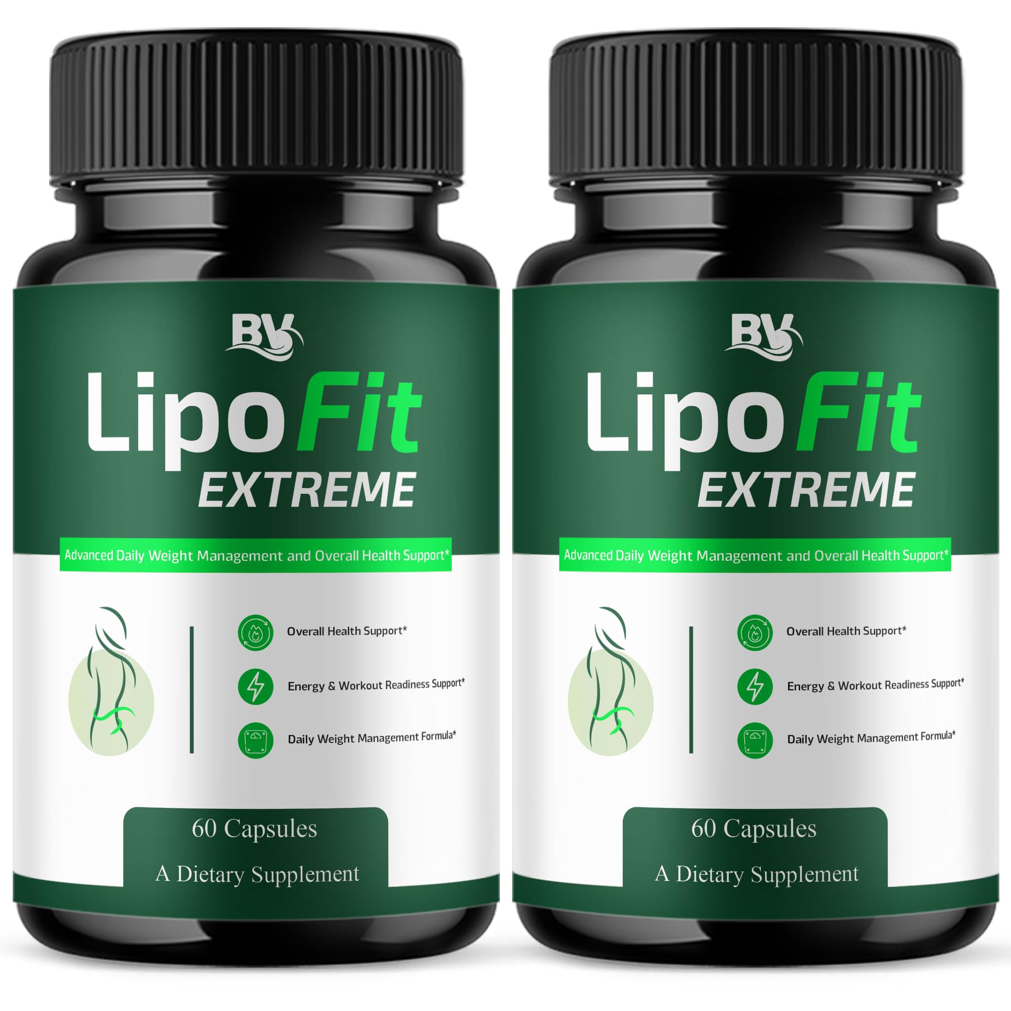 BLUE VIBE Lipofit Extreme capsules bottle front highlights premium all-natural wellness.