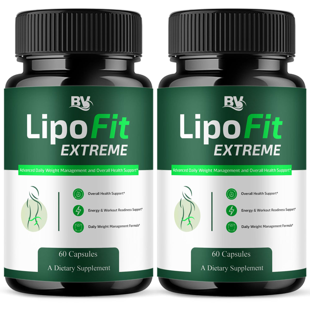 BLUE VIBE Lipofit Extreme capsules bottle front highlights premium all-natural wellness.