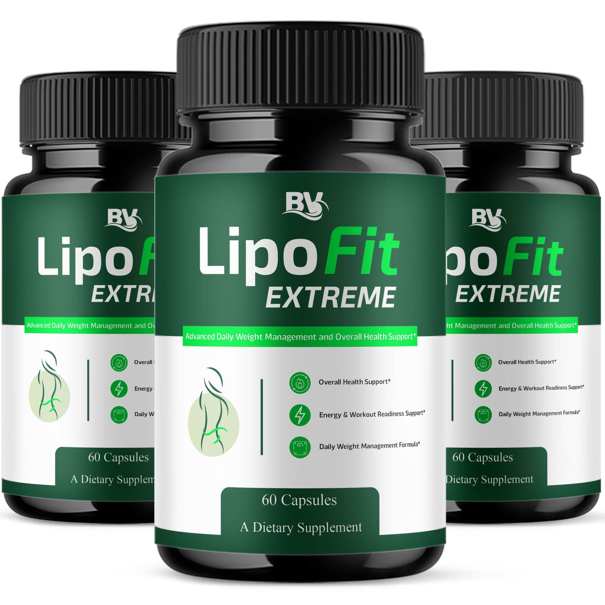 Blue Vibe Lipofit Extreme capsules bottle front view for daily wellness.