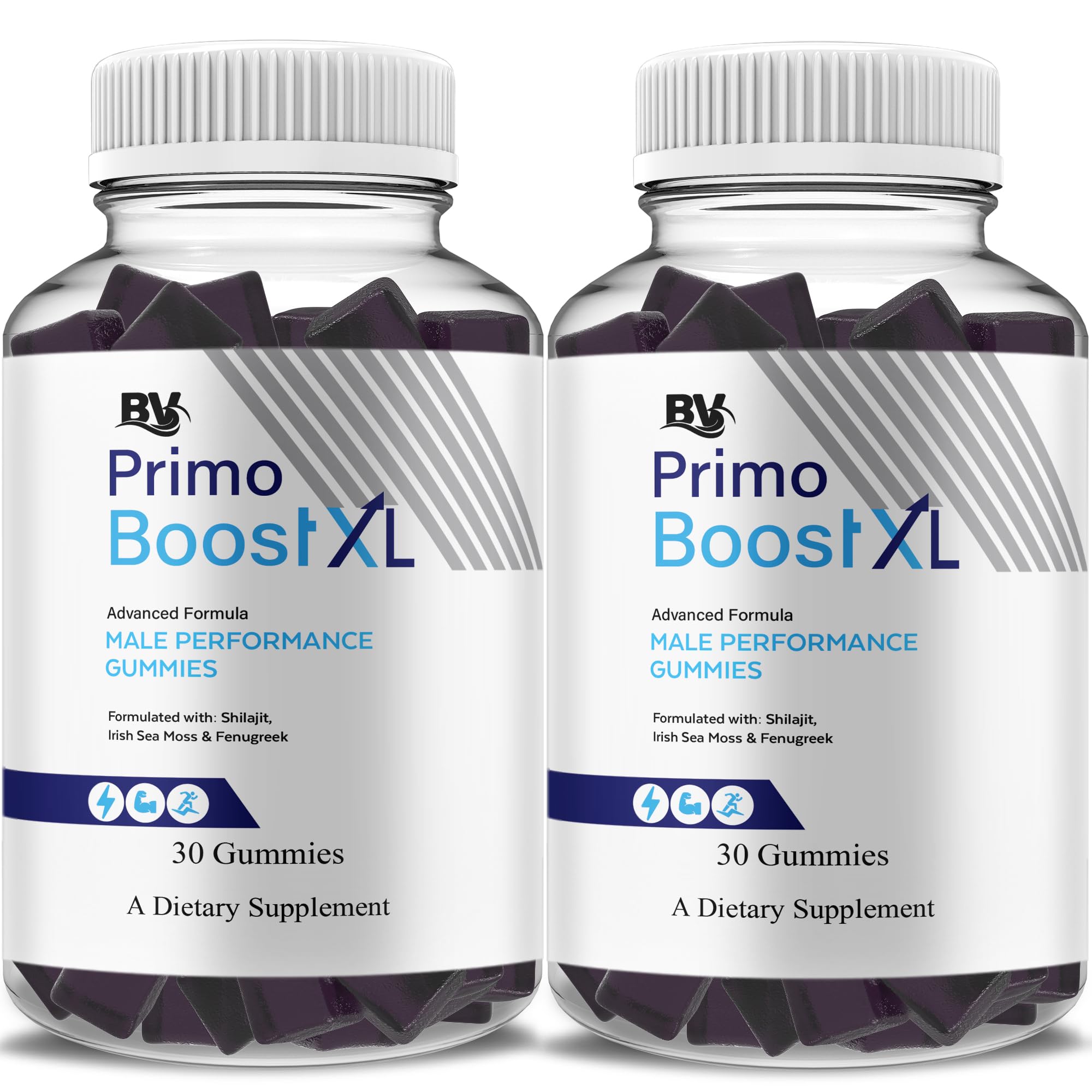 Blue Vibe Primo Boost XL gummies bottle for daily energy support