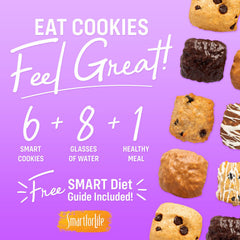 Blueberry protein cookie close-up shows chewy texture and natural ingredients.