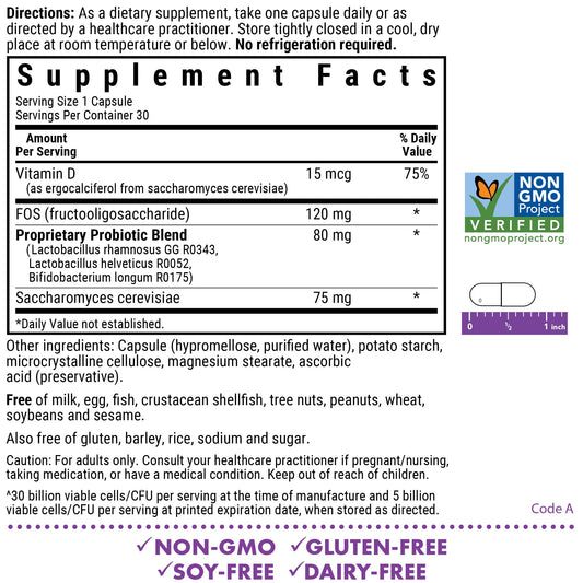 BlueBonnet 30-billion CFU capsules promote gut balance and daily wellness