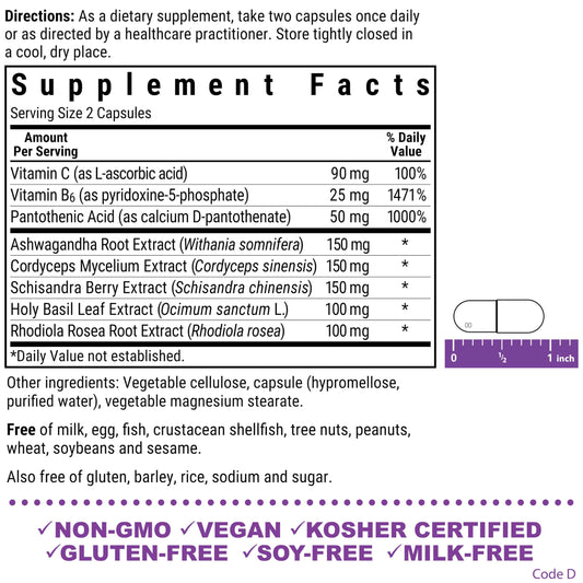 BlueBonnet Adrenal Support capsules closeup highlighting plant-based ingredients.