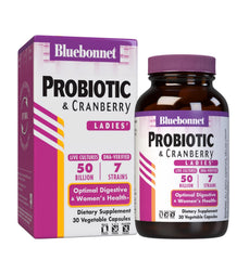 BlueBonnet Advanced Choice probiotic bottle with 50B CFU per serving