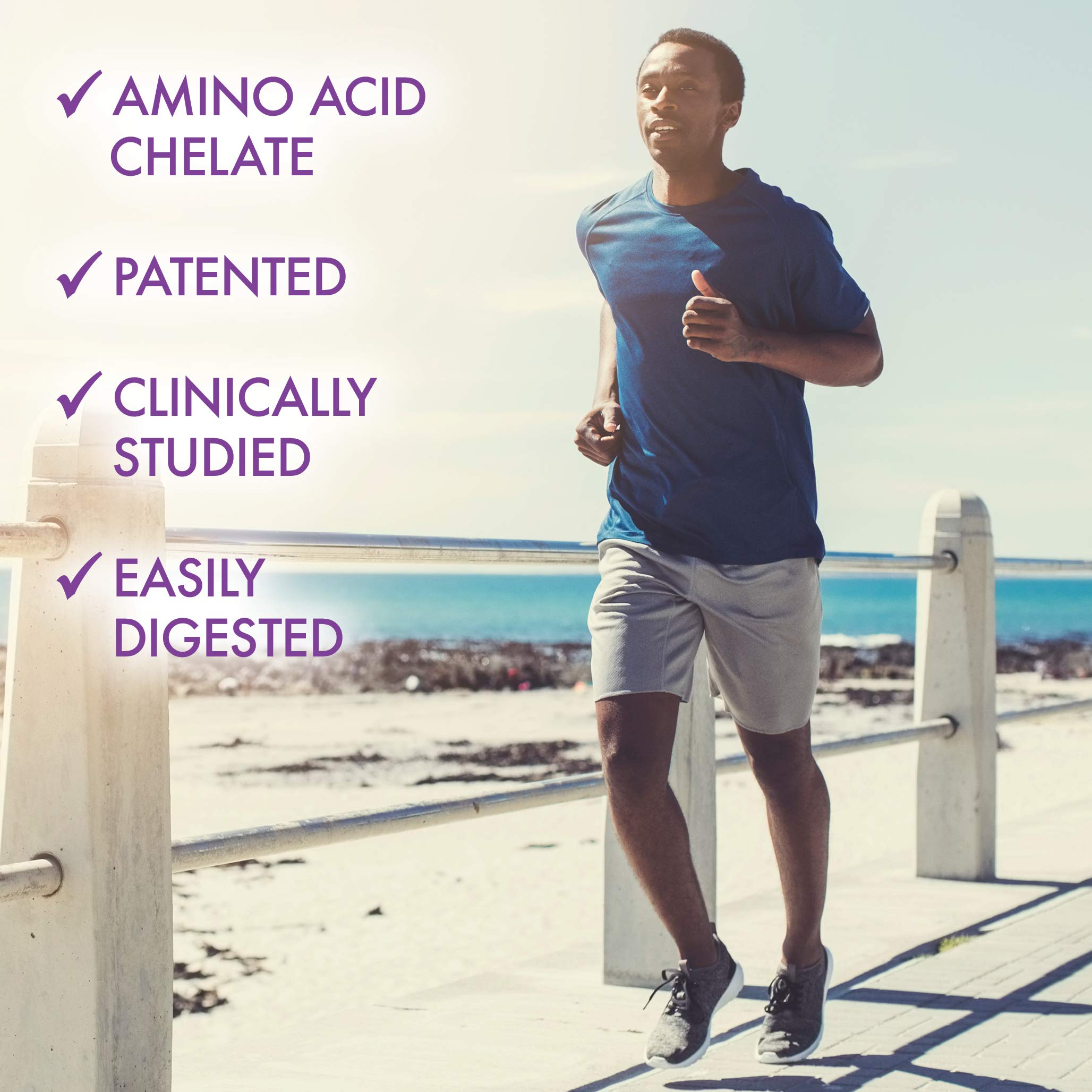 Calcium emphasis for bone support alongside other chelated minerals on packaging.