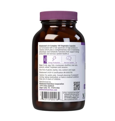 Bluebonnet B Complex folate vegan formula