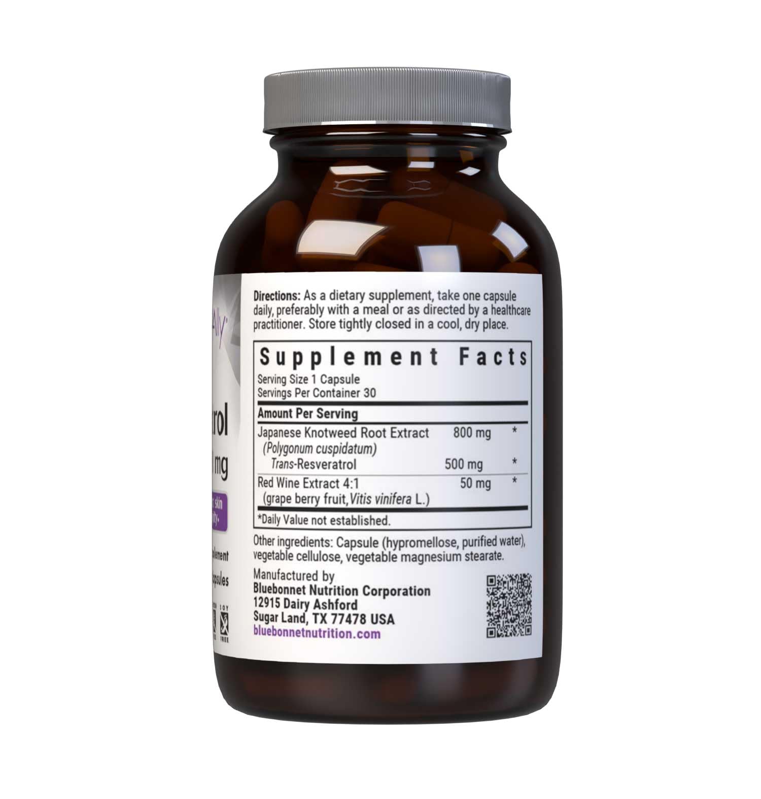 Bluebonnet Beautiful Ally Resveratrol capsules ready-to-take option for daily antioxidant support.