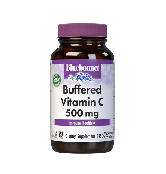 BlueBonnet Buffered Vitamin C-500mg bottle for daily immune support.