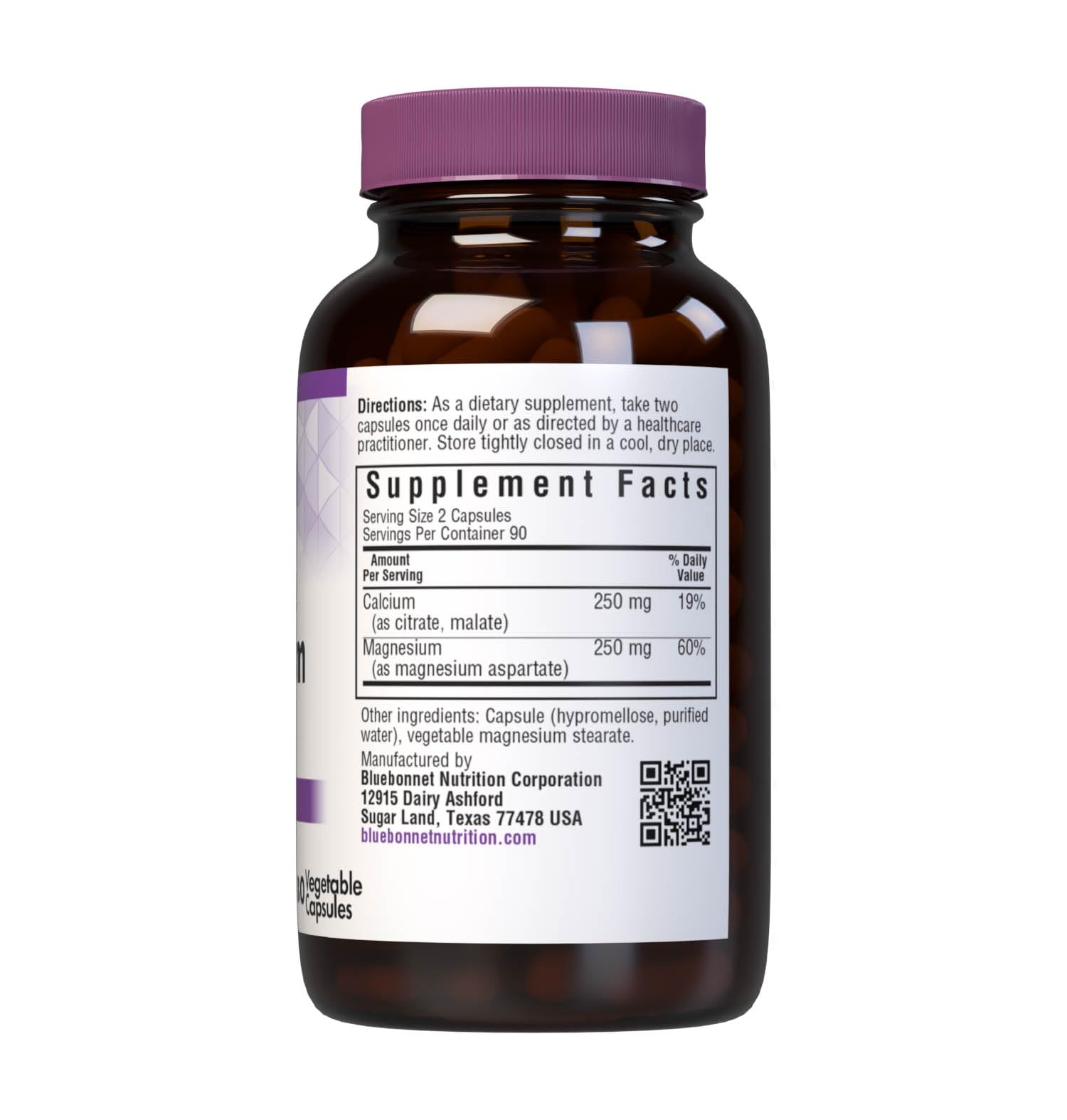 BlueBonnet Calcium Magnesium ingredients panel highlighting 1:1 ratio.