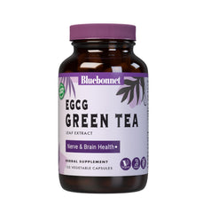 BlueBonnet EGCG Green Tea Leaf Extract bottle front view highlighting high polyphenol content for daily brain wellness.