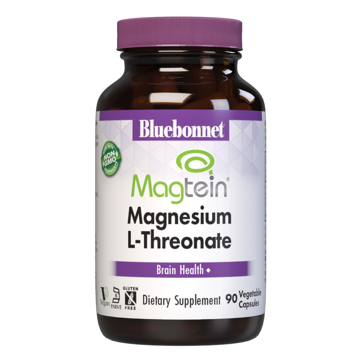 BlueBonnet Magtein bottle front promoting brain health support