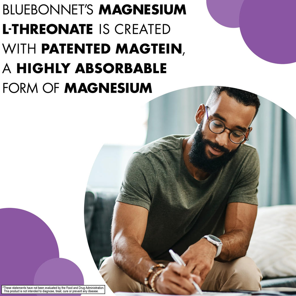 BlueBonnet Magtein capsules closeup easy-to-swallow daily supplement