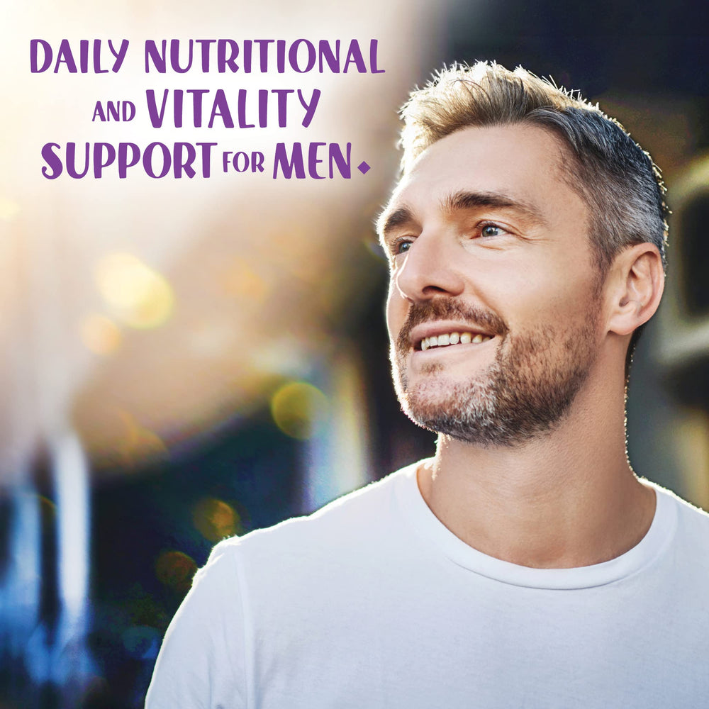 BlueBonnet Men's ONE 40+ nutrition facts emphasize gluten-free formula.