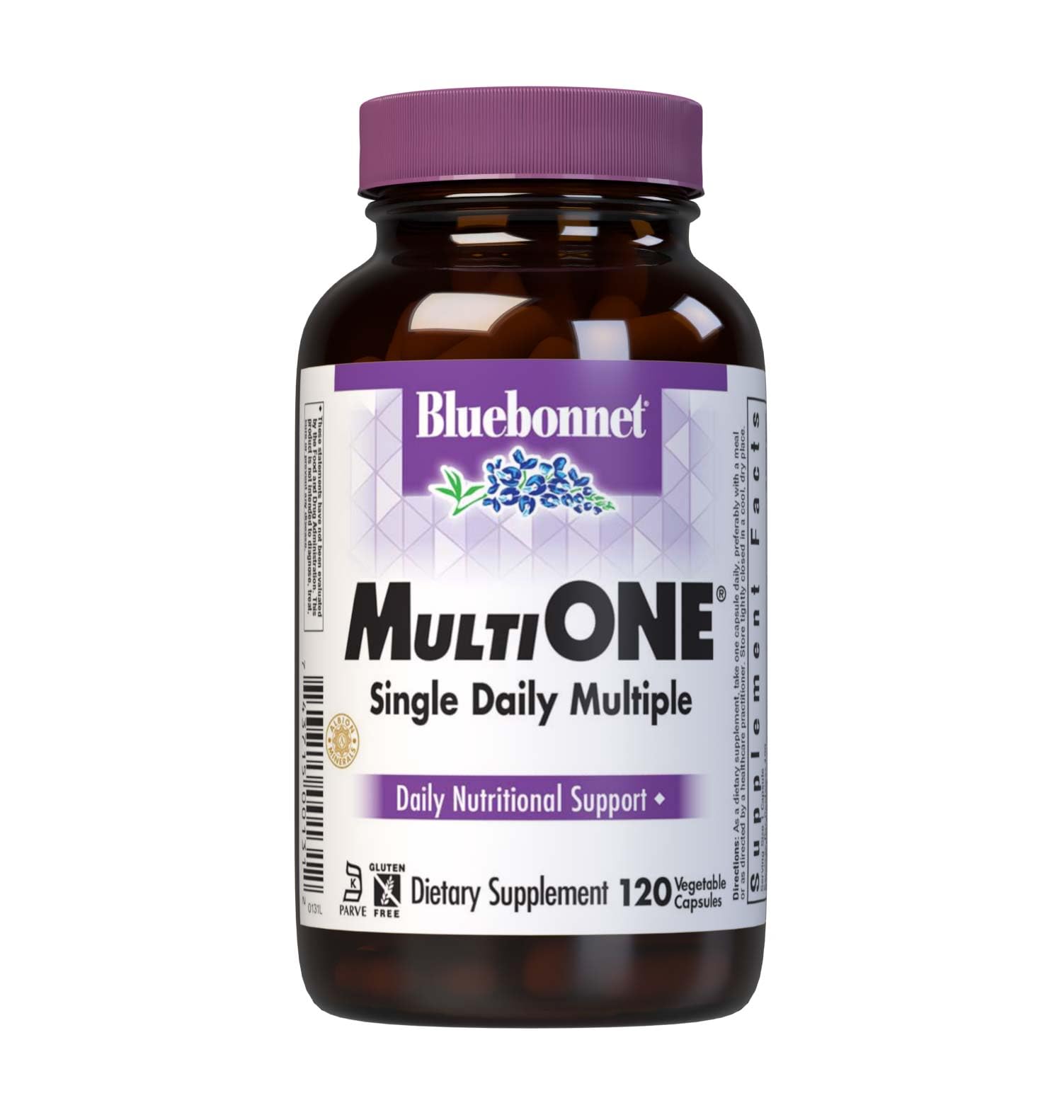 Bluebonnet Multi One with Iron bottle front supports daily wellness