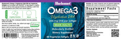 Bluebonnet Omega-3 softgels close-up highlighting vegan DHA in a convenient capsule
