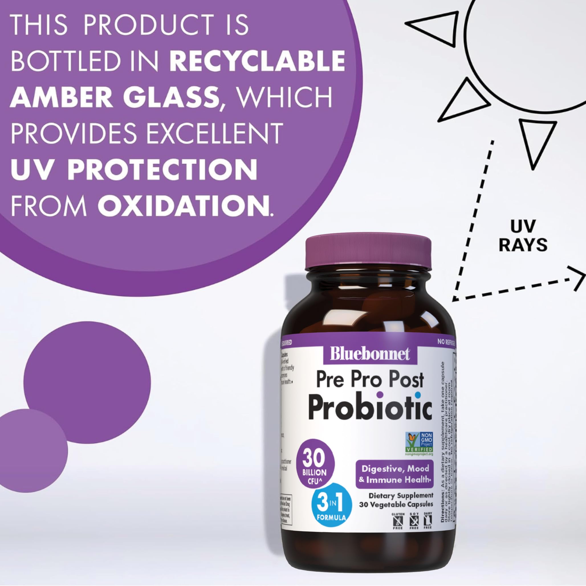 BlueBonnet recyclable packaging for sustainable dairy-free probiotic solution