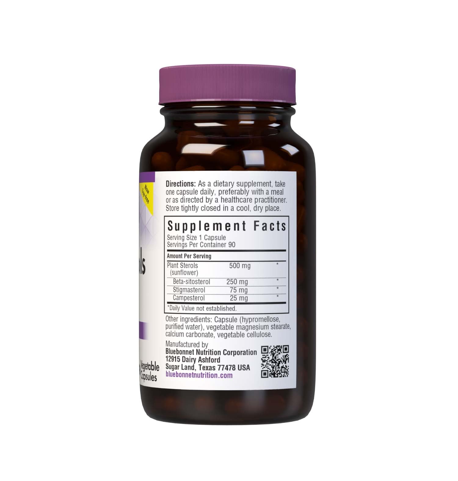 BlueBonnet Plant Sterols capsules are vegan, non-GMO, and easy to swallow.
