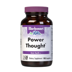 BlueBonnet Power Thought bottle showing cognitive support ingredients for daily focus.