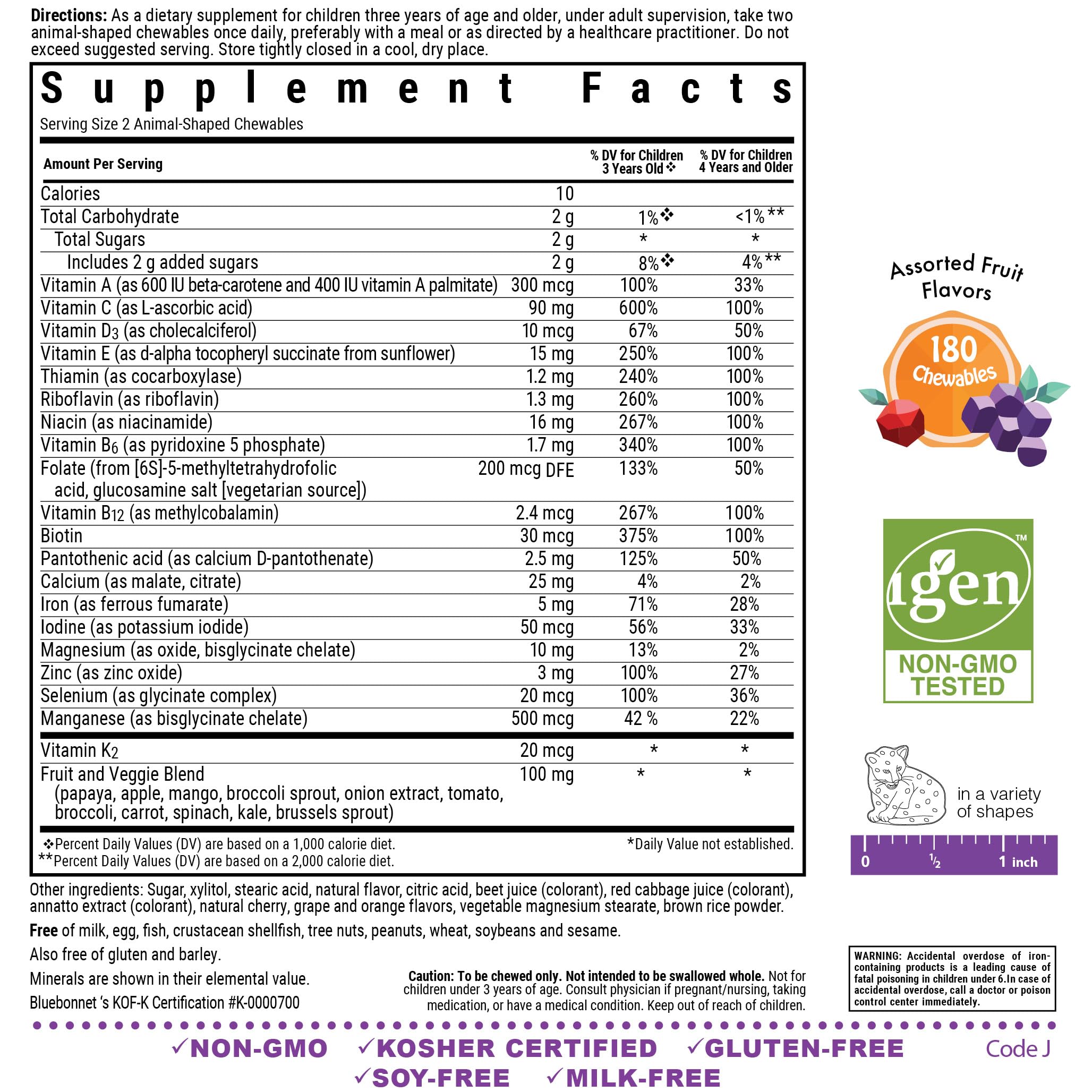 BlueBonnet Rainforest Animalz animal-shaped chewables appeal to picky eaters and simplify daily supplementation.