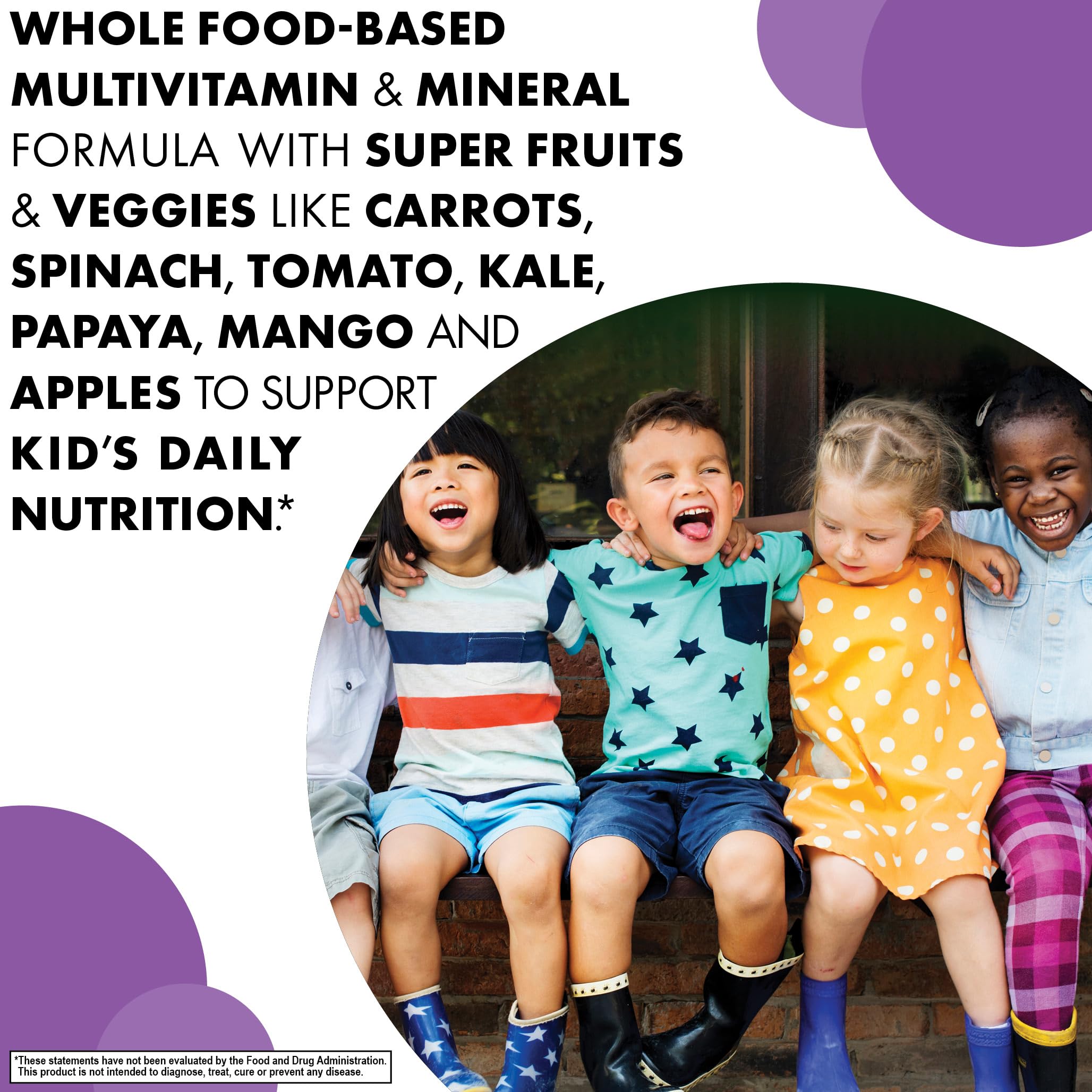 BlueBonnet Rainforest Animalz super fruit blend with papaya and mango visible for nutritious support.