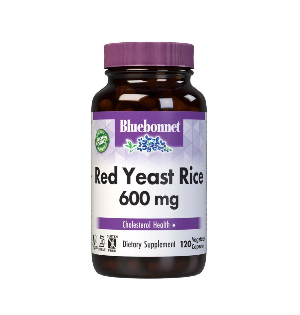 Bluebonnet Red Yeast Rice 600 mg bottle with 120 capsules for cholesterol within the normal range