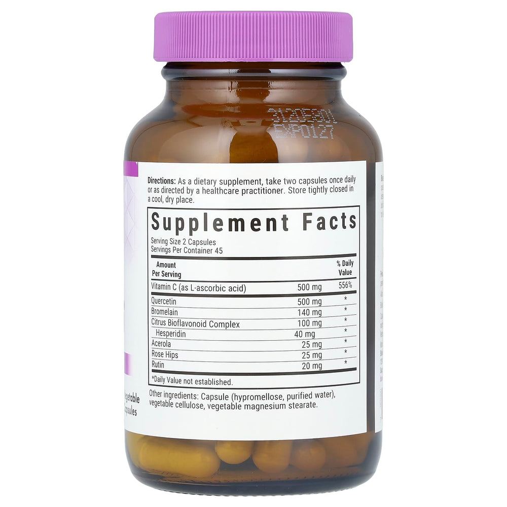 BlueBonnet Super Quercetin bottle front, vegan non-GMO dietary supplement.