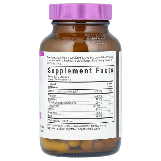 BlueBonnet Super Quercetin bottle front, vegan non-GMO dietary supplement.