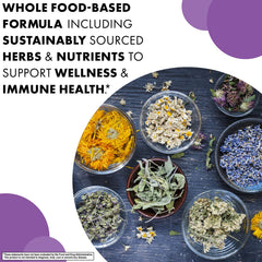 BlueBonnet Targeted Choice Wellness ingredients scene highlights herbal and vitamin blend.