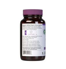 BlueBonnet vitamin C label highlights vegan, non-GMO, and kosher certifications.