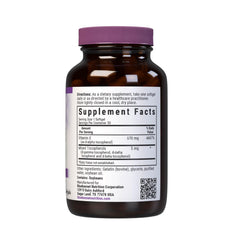 Close-up label of BlueBonnet Vitamin E 1000 IU softgels showing gluten-free and dairy-free formula.