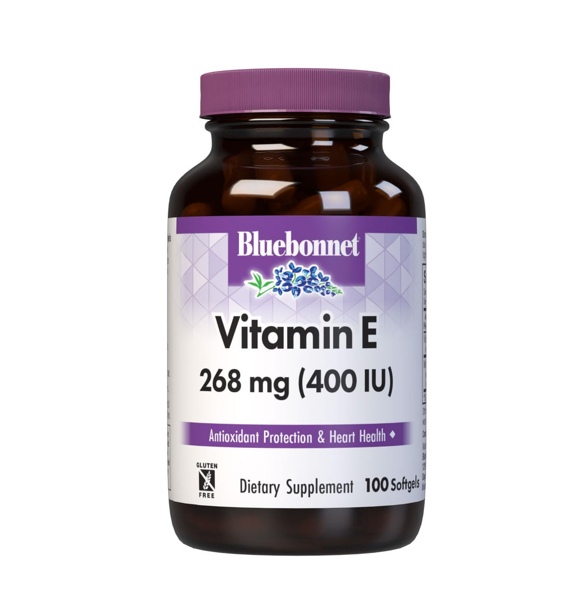 Bluebonnet Vitamin E 400 IU softgels bottle front for antioxidant support
