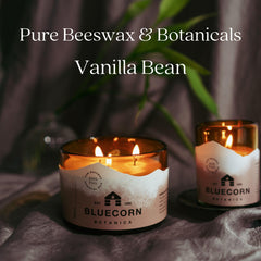 Bluecorn 3-wick candle with 40-hour burn time for long evenings