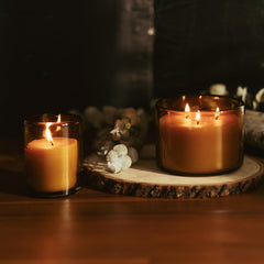Bluecorn Beeswax candle with natural cotton wicks delivers clean burn.