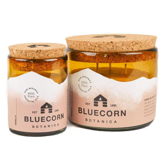 Bluecorn Vanilla-scent candle emits cozy aroma across dining area