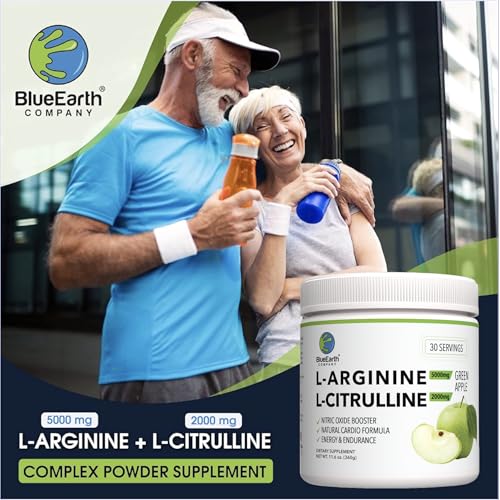 BlueEarth Company Nitric Oxide booster drink mix in green apple flavor enhances blood flow awareness.