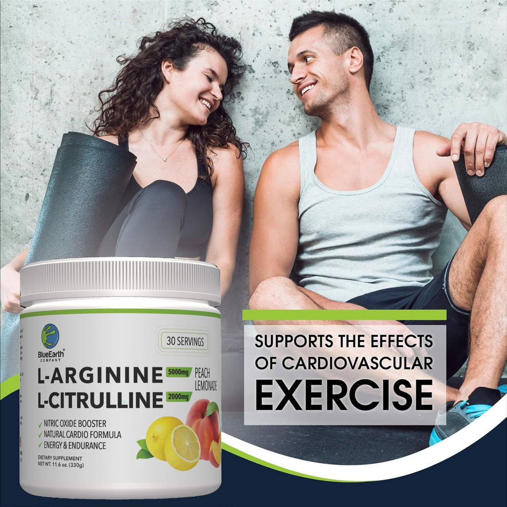 BlueEarth ingredients label featuring clean formula with L-Arginine and L-Citrulline