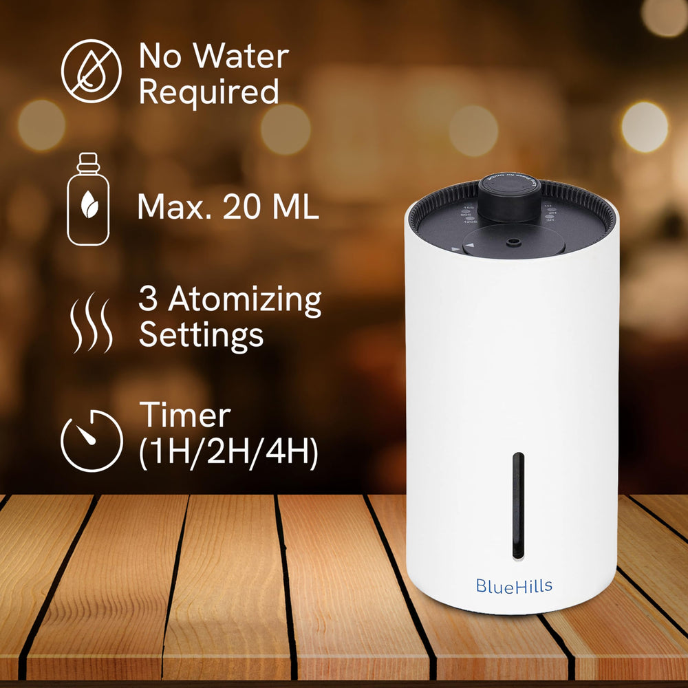 BlueHills diffuser white travel pack showing portable diffusion anywhere