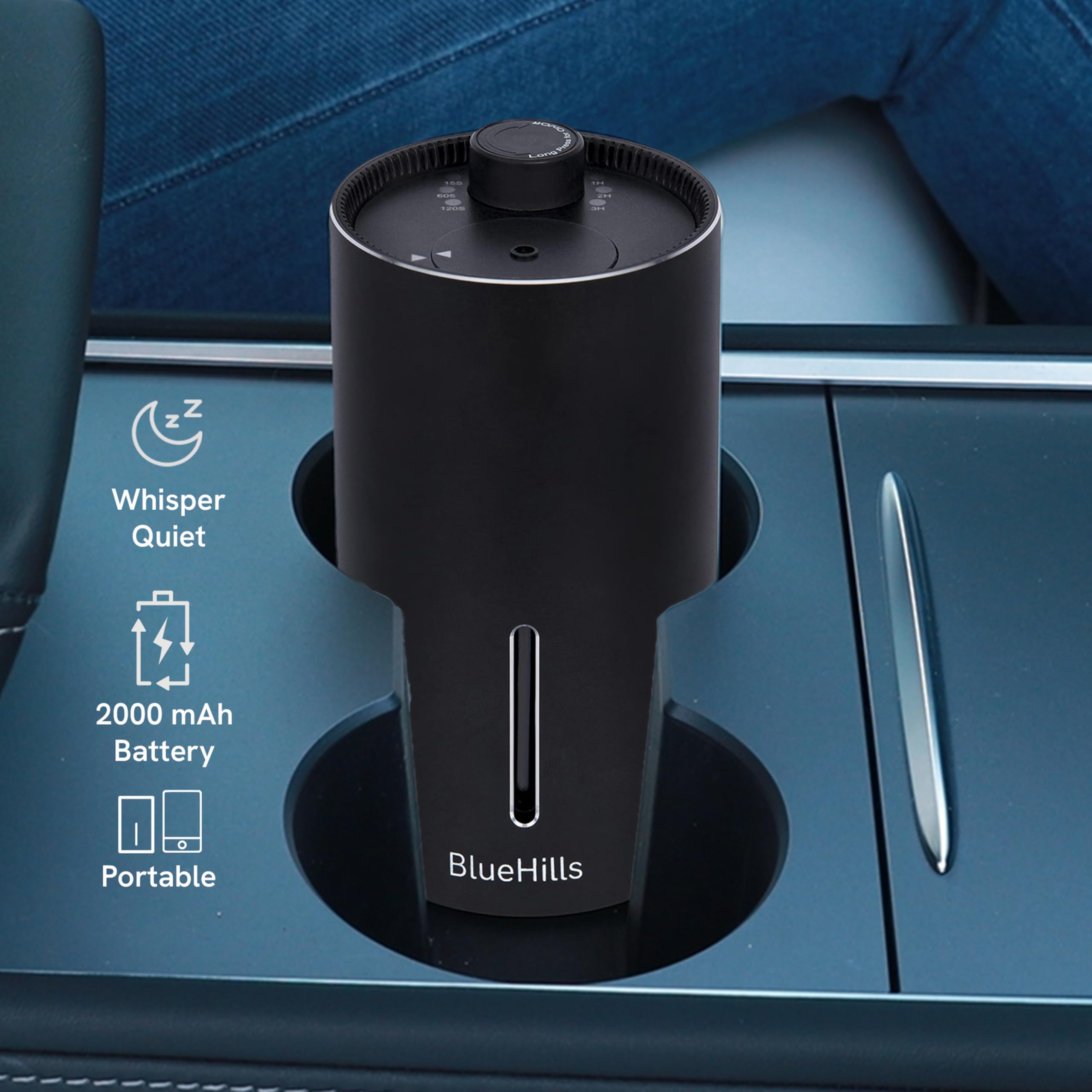 BlueHills cordless diffuser operates quietly for peaceful spaces